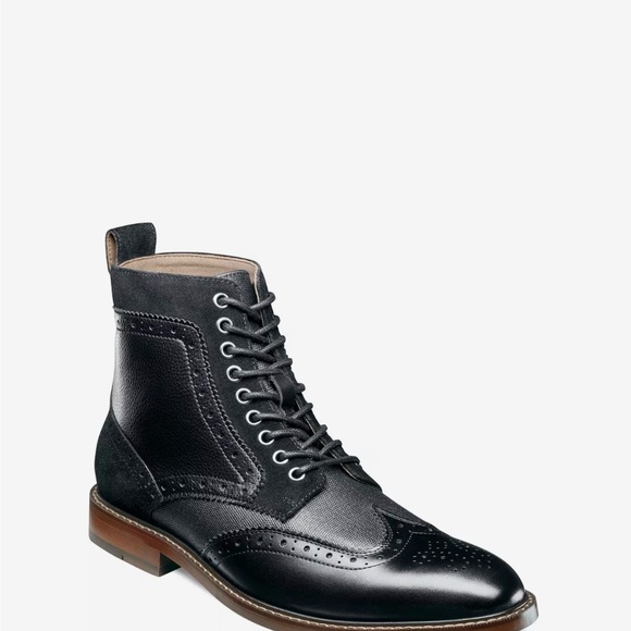 Stacy Adams Other - Stacy Adams Black Leather Wingtip Boots